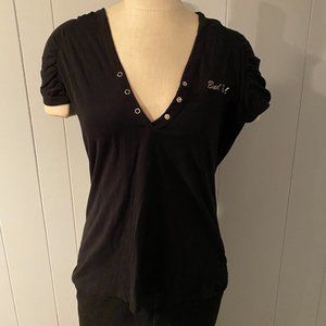 Bud Girl Short-sleeved Hoodie Black Size XL NWOT